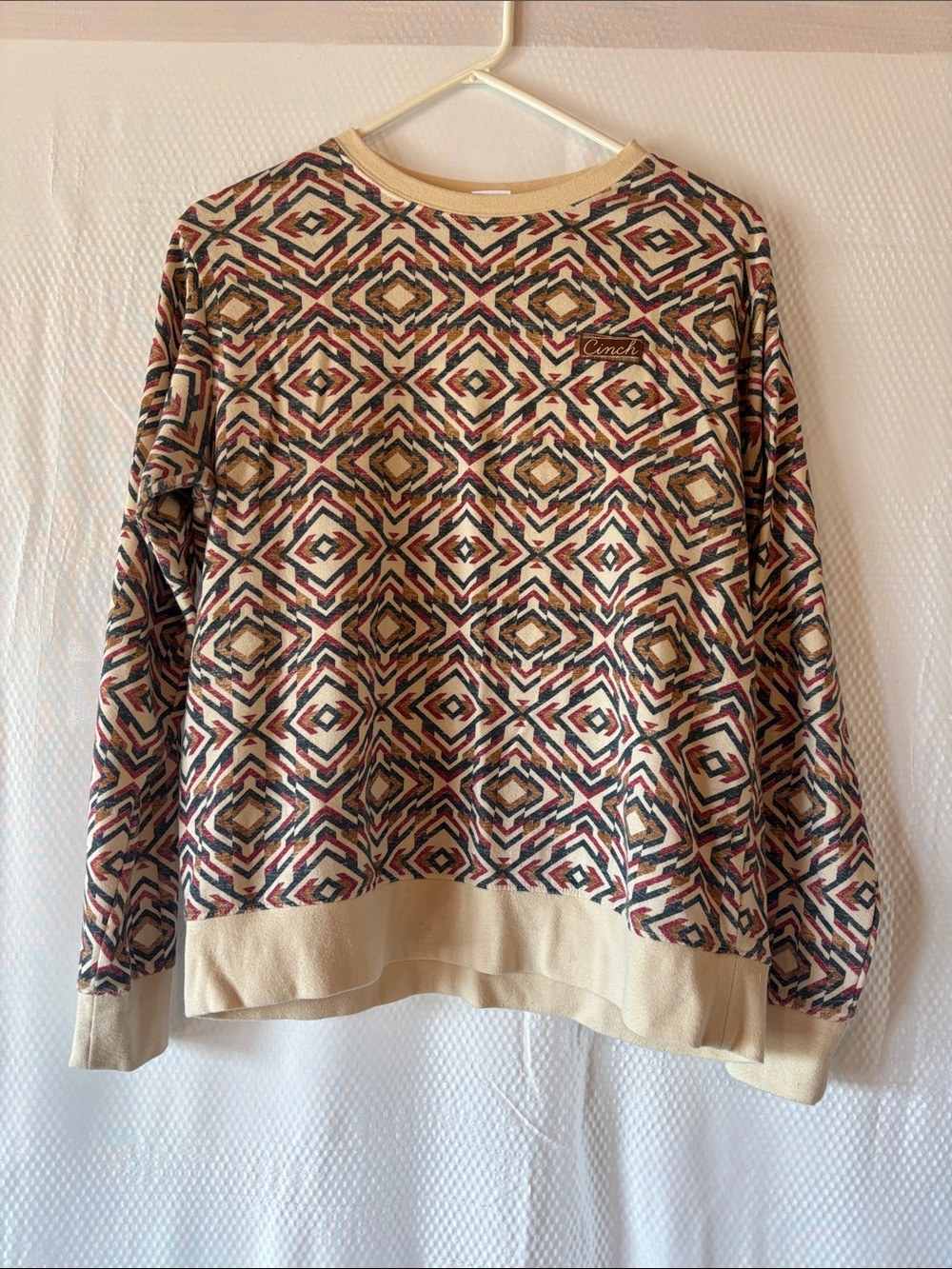 Cinch Multicolor Geometric Crewneck Sweater - Beige Base